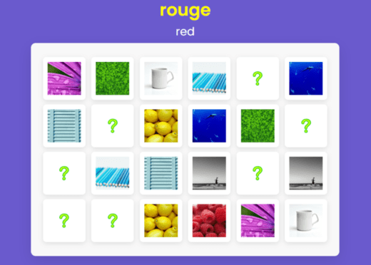 French for Beginners – Memory Game – Colours