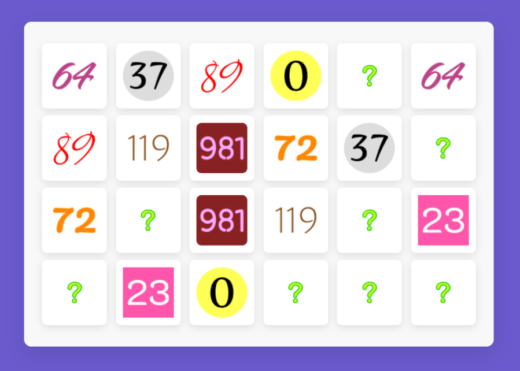 Numbers Memory Game with Voices in Different Languages