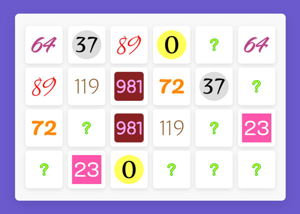 Numbers Memory Game with Voices in Different Languages